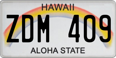 HI license plate ZDM409