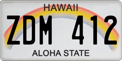 HI license plate ZDM412