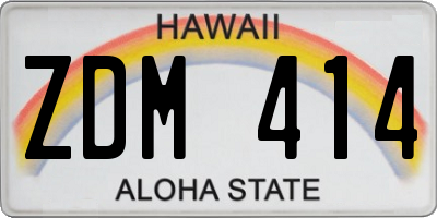 HI license plate ZDM414