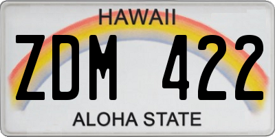 HI license plate ZDM422