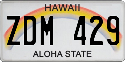 HI license plate ZDM429