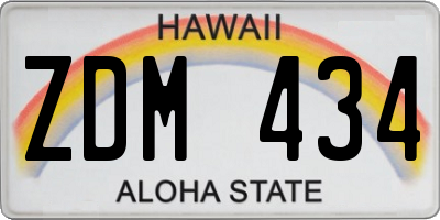 HI license plate ZDM434