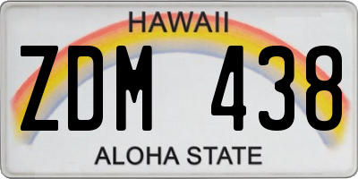 HI license plate ZDM438