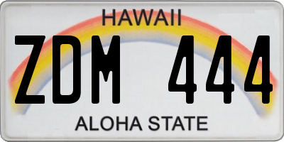 HI license plate ZDM444