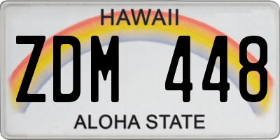 HI license plate ZDM448