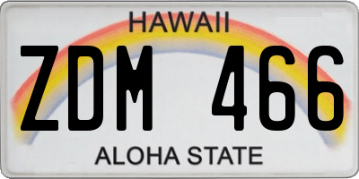 HI license plate ZDM466