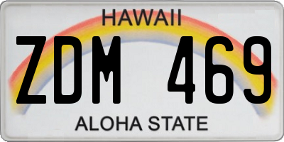 HI license plate ZDM469