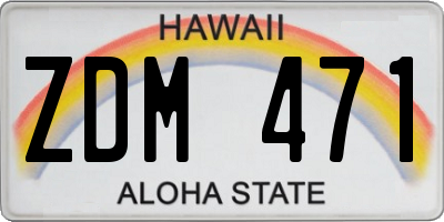 HI license plate ZDM471