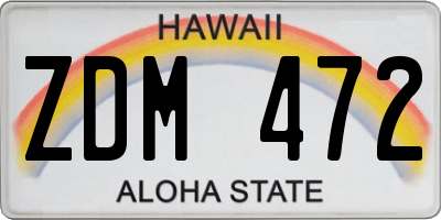 HI license plate ZDM472