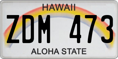 HI license plate ZDM473