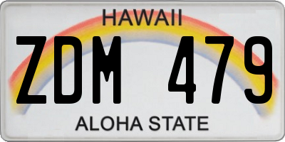 HI license plate ZDM479