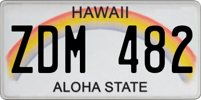 HI license plate ZDM482