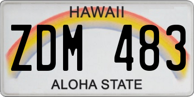 HI license plate ZDM483