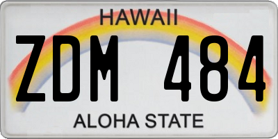 HI license plate ZDM484