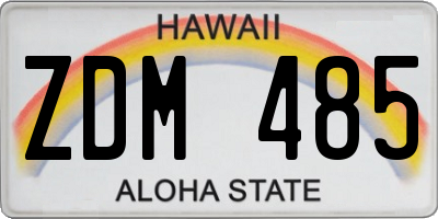 HI license plate ZDM485