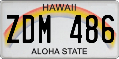 HI license plate ZDM486