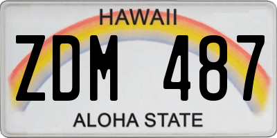 HI license plate ZDM487