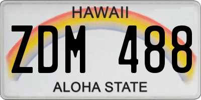 HI license plate ZDM488