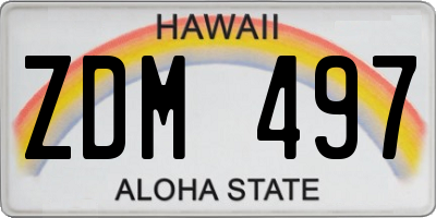 HI license plate ZDM497