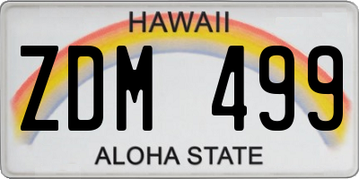 HI license plate ZDM499