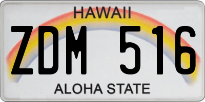 HI license plate ZDM516