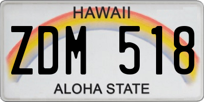HI license plate ZDM518