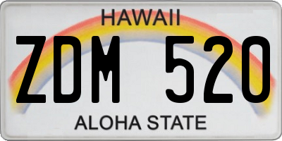 HI license plate ZDM520