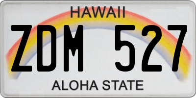HI license plate ZDM527