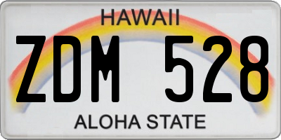HI license plate ZDM528