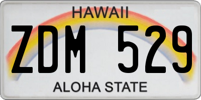 HI license plate ZDM529