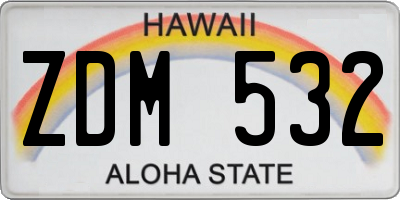 HI license plate ZDM532