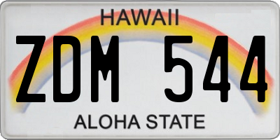 HI license plate ZDM544