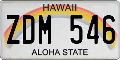 HI license plate ZDM546