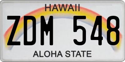 HI license plate ZDM548
