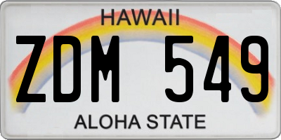 HI license plate ZDM549