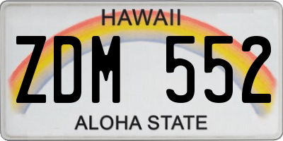 HI license plate ZDM552