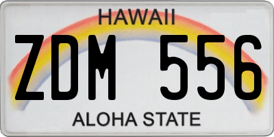 HI license plate ZDM556