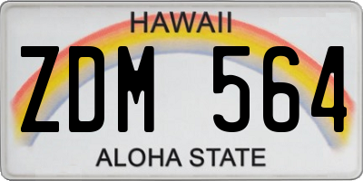 HI license plate ZDM564