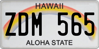HI license plate ZDM565