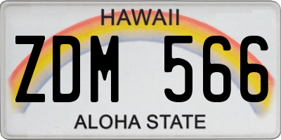 HI license plate ZDM566