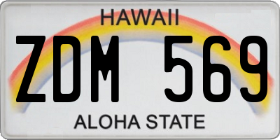 HI license plate ZDM569