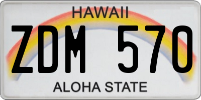 HI license plate ZDM570