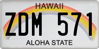 HI license plate ZDM571
