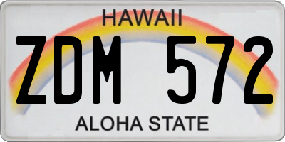 HI license plate ZDM572