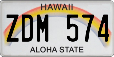 HI license plate ZDM574
