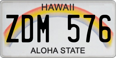 HI license plate ZDM576
