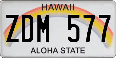 HI license plate ZDM577