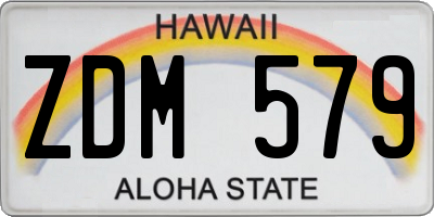 HI license plate ZDM579