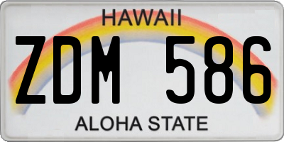 HI license plate ZDM586