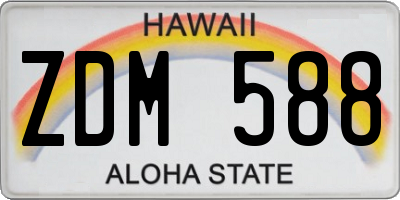 HI license plate ZDM588
